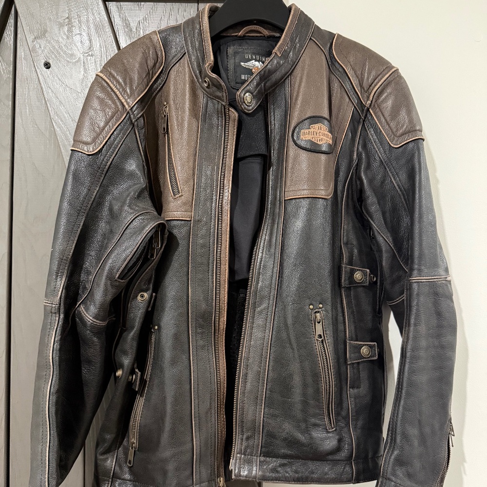 Harley-Davidson Two-Tone Brown Leather Riding Jacket